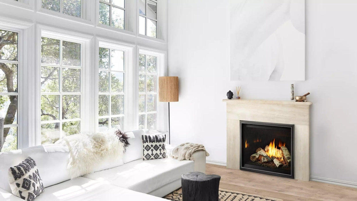 Heat And Glow Heat & Glo 8KX 36" Gas Fireplace (Large Traditional Tranquil Grege Refractory & Driftwood Logs) 6KX-TGT-DW-FD Fireplace Finished - Gas