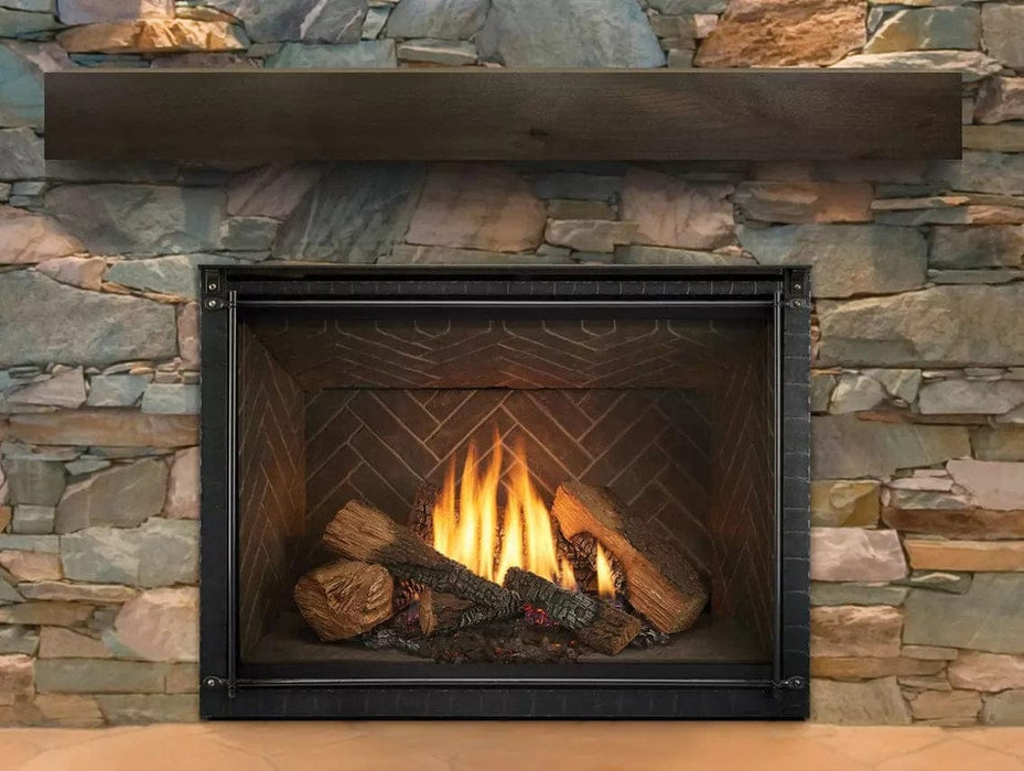 Heat And Glow Heat & Glo 8KX 36" Gas Fireplace (Large Traditional Tranquil Grege Refractory & Driftwood Logs) 6KX-TGT-DW-FD Fireplace Finished - Gas