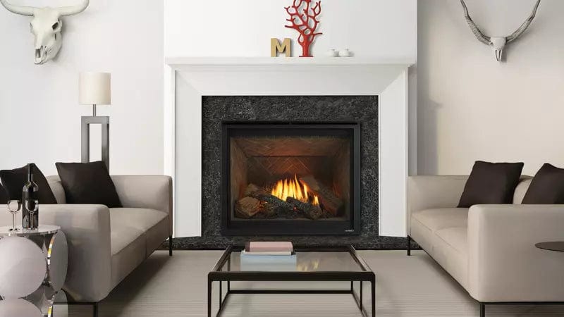 Heat And Glow Heat & Glo 8KX 36" Gas Fireplace (Large Traditional Tranquil Grege Refractory & Driftwood Logs) 6KX-TGT-DW-FD Fireplace Finished - Gas