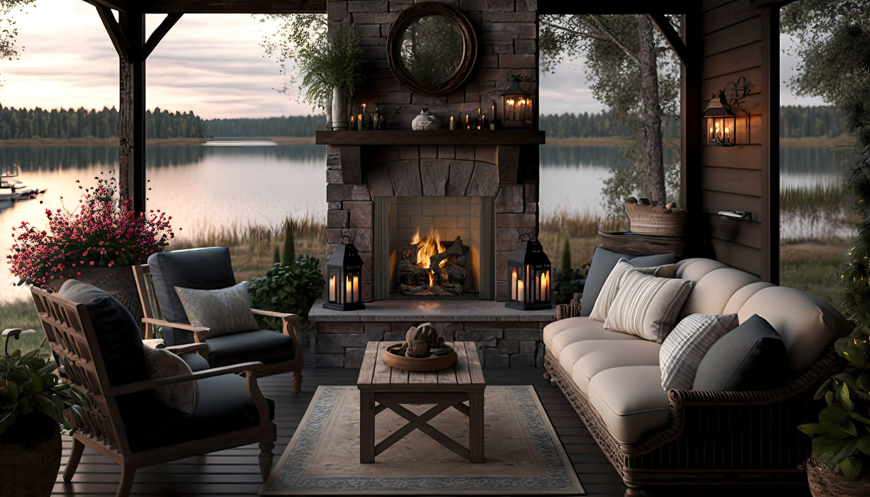 Heat And Glow Heat & Glo Cottagewood 42 Outdoor Wood Fireplace ODCTGWD-42-B-FD Fireplace Finished - Outdoor