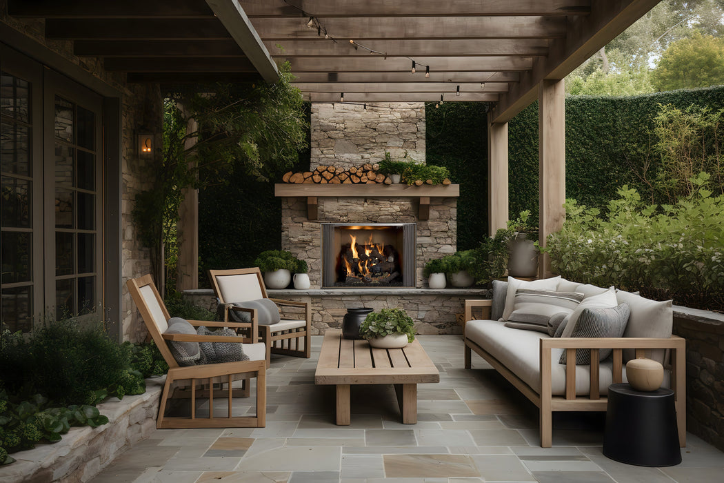 Heat And Glow Heat & Glo Cottagewood 42 Outdoor Wood Fireplace ODCTGWD-42-B-FD Fireplace Finished - Outdoor