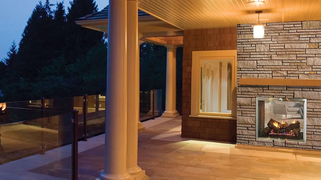 Heat And Glow Heat & Glo Fortress Indoor / Outdoor See-Through Gas Fireplace ODFORTG-36-FD Fireplace Finished - Outdoor