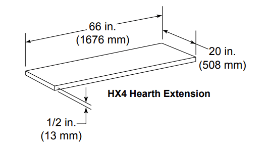Heat And Glow Heat & Glo Hearth Extension (42") - HX4M HX4M-FD Fireplace Accessories