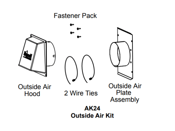 Heat And Glow Heat & Glo Outside Air Kit - AK24 AK24-FD Fireplace Accessories