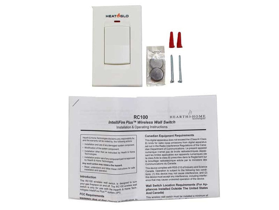 Heat And Glow Heat & Glo RC100 Wall Switch - RC100-HNG RC100-HNG-FD Fireplace Accessories