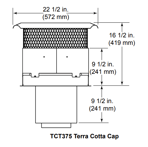 Heat And Glow Heat & Glo Terra Cotta Vertical Termination Cap (8") - TCT375 TCT375-FD Fireplace Venting