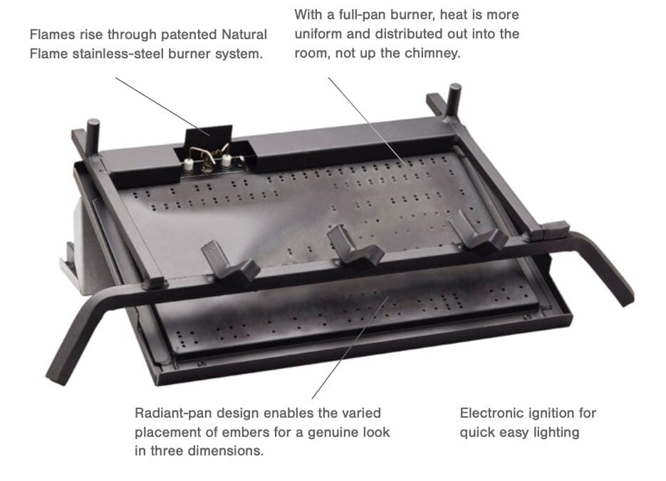 Heat And Glow Majestic 18/24" Vented Burner Assembly (LP) - RB-18-24PI RB-18-24PI Fireplace Finished - Gas