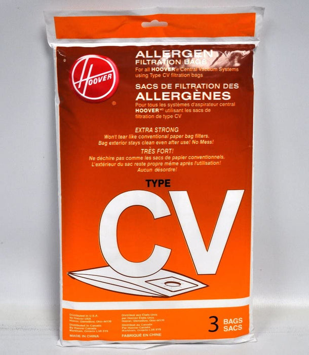 Hoover Hoover Type CV Allergen Filtration Synthetic Central Vacuum Cleaner Bags (3-Pack) - 401011CV 401011CV Vacuum Parts 719881169828
