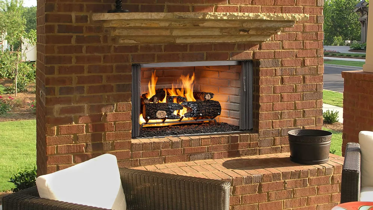 Heat And Glow Heat & Glo Villawood 36" Outdoor Fireplace Fireplace Finished - Outdoor