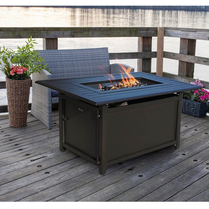 Jr Home Jr Home Rectangle Aluminum Fire Table (Black) FP-341-BK Outdoor Finished