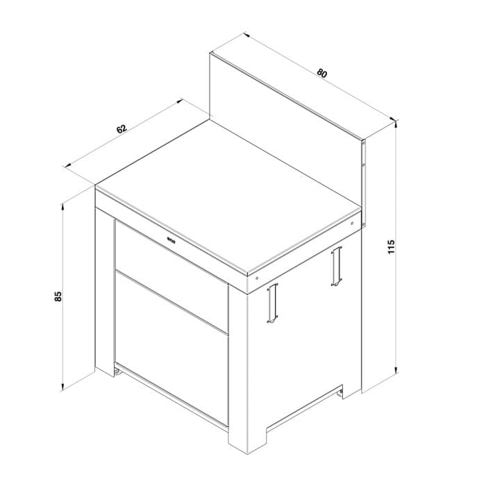 La Plancha ENO La Plancha Modulo Outdoor Kitchen 2-Drawer Worktop Barbecue Accessories