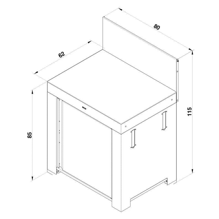 La Plancha ENO La Plancha Outdoor Cupboard and Table Top (MODULO) Cargo Grey PMOD7001 Barbecue Accessories