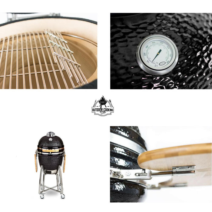 Louisiana Grills Louisiana Grills 18" Black Freestanding Ceramic Kamado Charcoal Grill 61180 Barbecue Finished - Pellet 6846780895011
