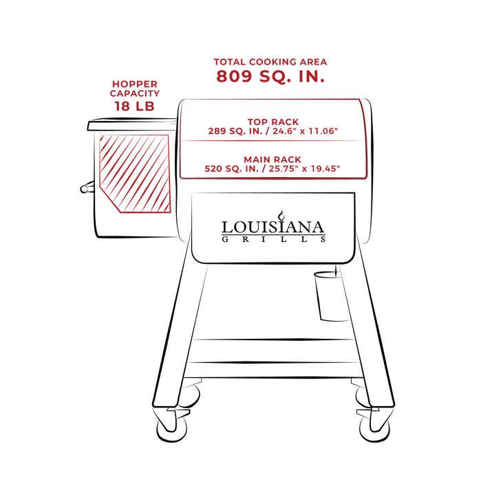 Louisiana Grills Louisiana Grills 800 Black Label Series Pellet Grill & Smoker 10669 Barbecue Finished - Pellet 684678106693
