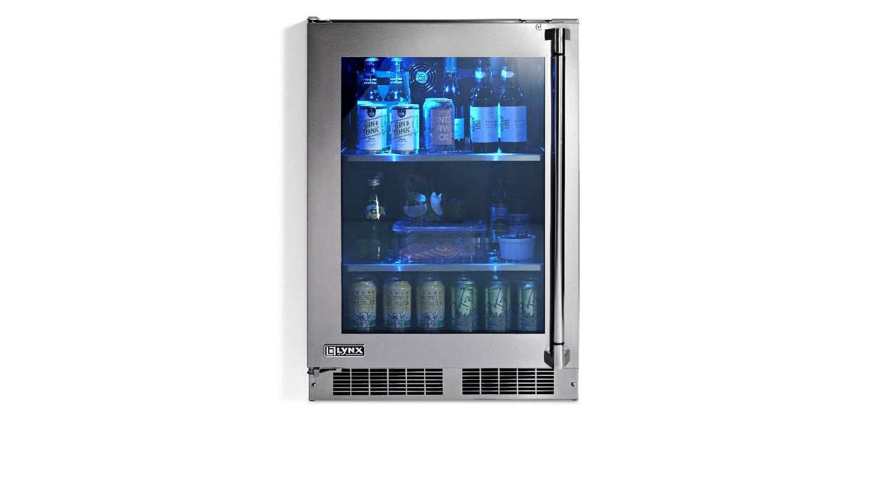 Lynx Lynx Professional 24" Outdoor Refrigerator with Glass Door Left Hinge - LN24REFGL LN24REFGL Outdoor Finished 810043025836