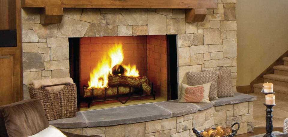 Majestic Majestic 36" Biltmore Radiant Wood Burning Fireplace w/ Herringbone Brick Liner SB60HB Fireplace Finished - Wood