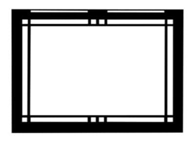 Majestic Majestic Black Contemporary Rectangular Door (Meridian 36 & Pearl II See-Through 36 Series) - CRD36BK CRD36BK Fireplace Finished - Gas