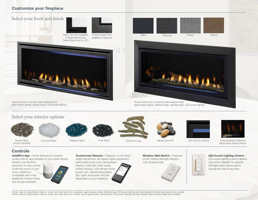Majestic Majestic Jade 32" Direct Vent Gas Fireplace JADE32IN-B Fireplace Finished - Gas