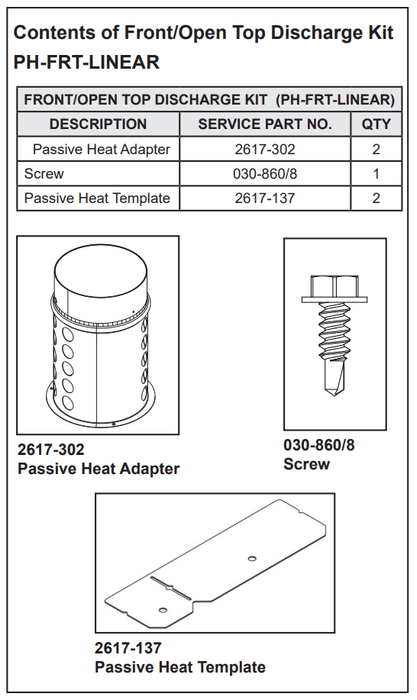 Majestic Majestic Passive Heat Kit For Front Or Top Discharge - PH-FRT-LINEAR PH-FRT-LINEAR Fireplace Venting