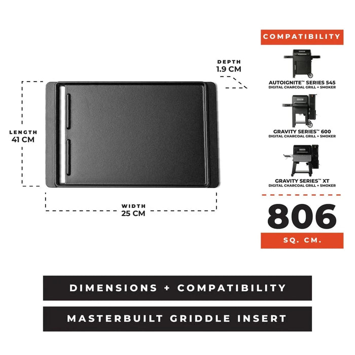 Masterbuilt Outdoor Products Masterbuilt Flat-Top Griddle Insert - MB20183725 MB20183725 Barbecue Accessories 94428288225