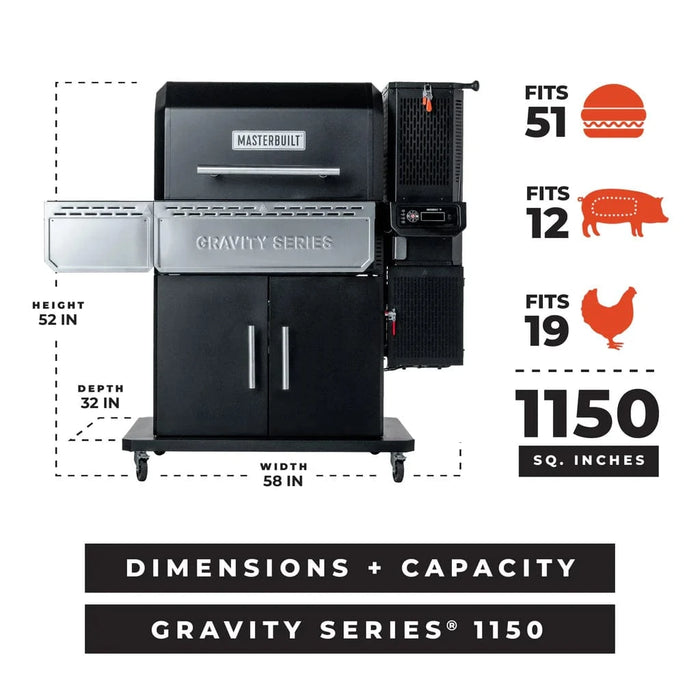 Masterbuilt Outdoor Products Masterbuilt Gravity Series 1150 Digital Charcoal BBQ & Smoker MB20041525 Barbecue Finished - Charcoal 094428286030
