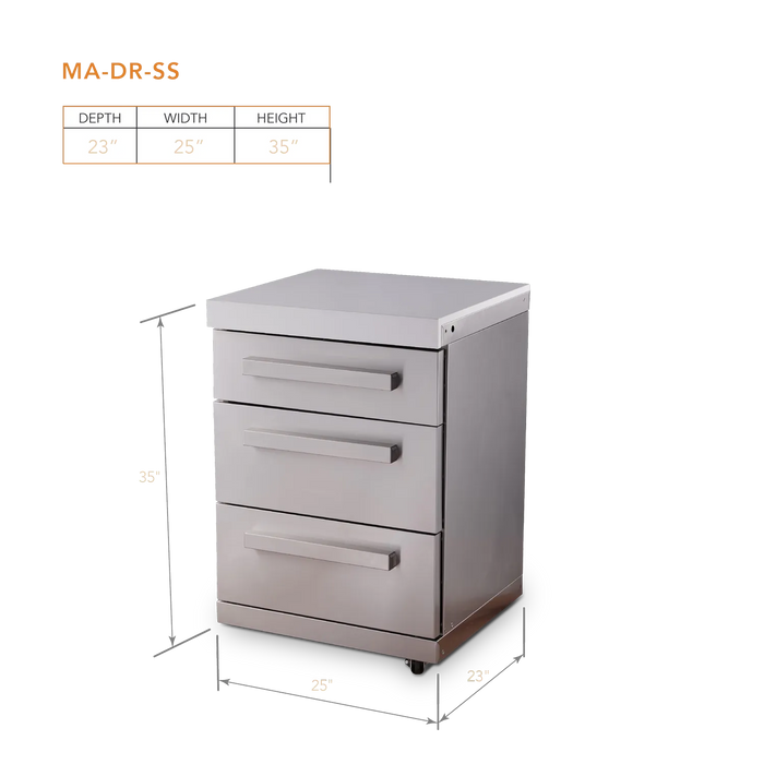 Mont Alpi Mont Alpi 3 Drawer Cabinet Module - MA-DR Barbecue Finished - Gas