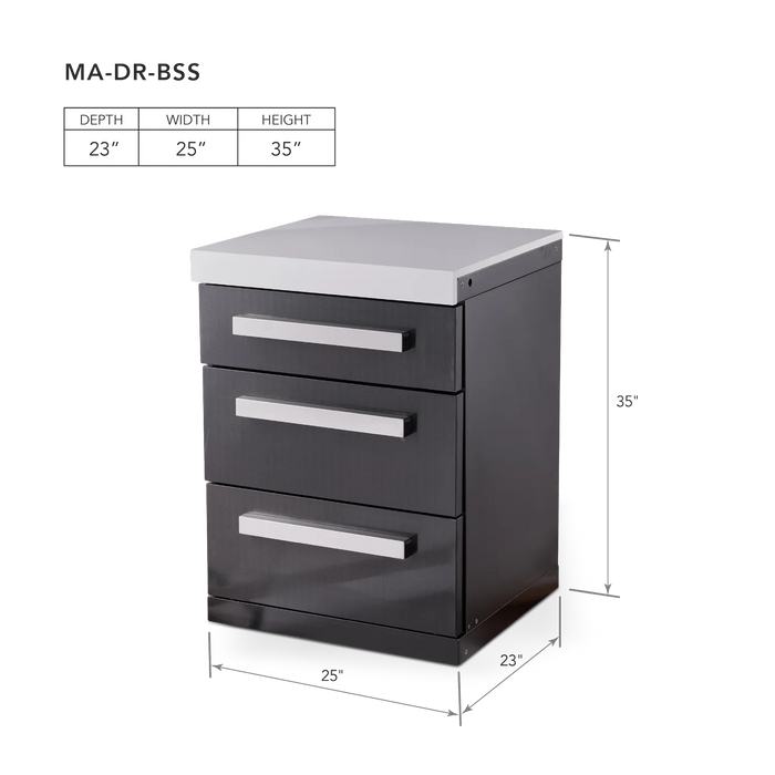 Mont Alpi Mont Alpi 3 Drawer Cabinet Module - MA-DR Barbecue Finished - Gas