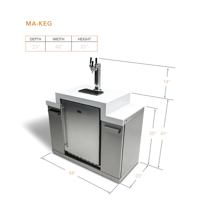 Mont Alpi Mont Alpi 3 Tap Kegerator - MA-KEG MA-KEG Barbecue Finished - Gas