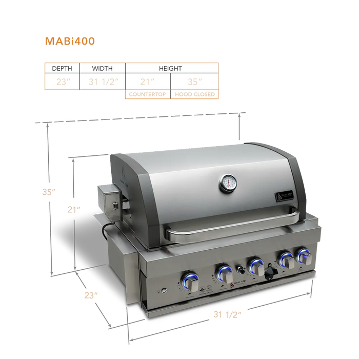 Mont Alpi Mont Alpi 32" 4-Burner Built-In Grill Barbecue Finished - Gas