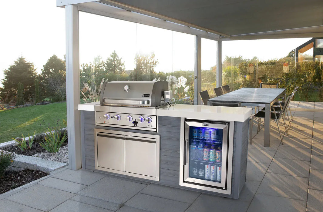 Mont Alpi Mont Alpi 4-Burner Artwood Island in Stainless Steel Barbecue Finished - Gas