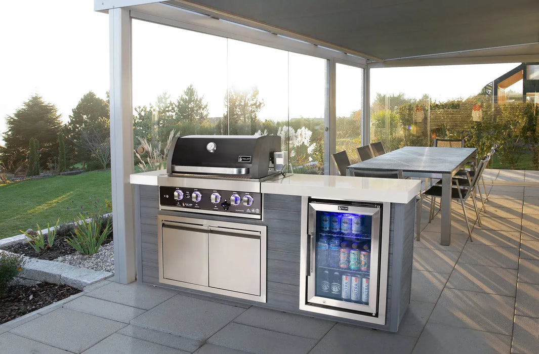 Mont Alpi Mont Alpi 4-Burner Artwood Island in Stainless Steel Barbecue Finished - Gas