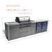 Mont Alpi Mont Alpi 4 Burner Deluxe Sereies Outdoor Kitchen Island with a Beverage Center and Fridge Cabinet MAi400-DBEVFC Barbecue Finished - Gas