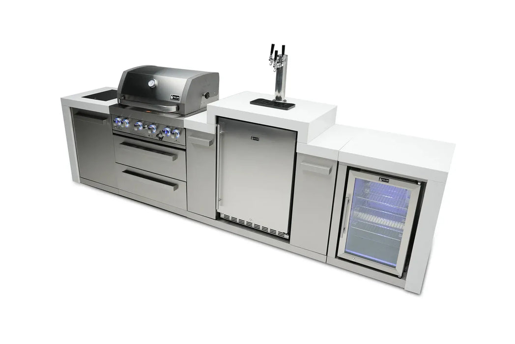 Mont Alpi Mont Alpi 4 Burner Deluxe Sereies Outdoor Kitchen Island with a Kegerator and Fridge Cabinet MAi400-DKEGFC Barbecue Finished - Gas
