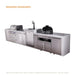 Mont Alpi Mont Alpi 4 Burner Deluxe Sereies Outdoor Kitchen Island with a Kegerator, Kamado Module, and Extra Storage Cabinet MAi400D-DKEGKAMXL Barbecue Finished - Gas