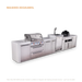 Mont Alpi Mont Alpi 4 Burner Deluxe Sereies Outdoor Kitchen Island with a Kegerator, Kamado Module, and Extra Storage Cabinet MAi400D-DKEGKAMXL Barbecue Finished - Gas