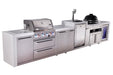 Mont Alpi Mont Alpi 4 Burner Deluxe Sereies Outdoor Kitchen Island with a Kegerator, Kamado Module, Corner Fridge, and Extra Storage Cabinet MAi400-DKEGKAMFCXL Barbecue Finished - Gas