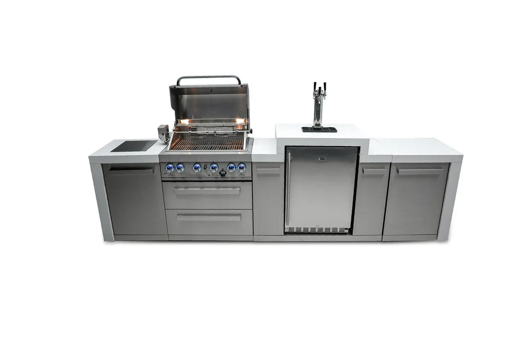 Mont Alpi Mont Alpi 4 Burner Deluxe Sereies Outdoor Kitchen Island with a Kegerator MAi400-DKEG Barbecue Finished - Gas