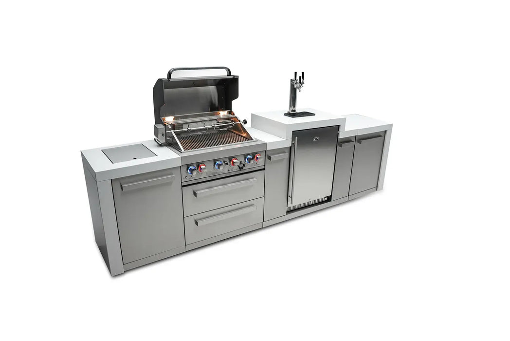 Mont Alpi Mont Alpi 4 Burner Deluxe Sereies Outdoor Kitchen Island with a Kegerator MAi400-DKEG Barbecue Finished - Gas