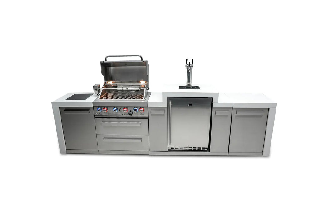 Mont Alpi Mont Alpi 4 Burner Deluxe Sereies Outdoor Kitchen Island with a Kegerator MAi400-DKEG Barbecue Finished - Gas