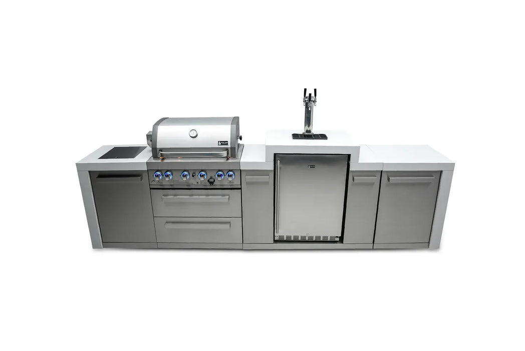 Mont Alpi Mont Alpi 4 Burner Deluxe Sereies Outdoor Kitchen Island with a Kegerator MAi400-DKEG Barbecue Finished - Gas