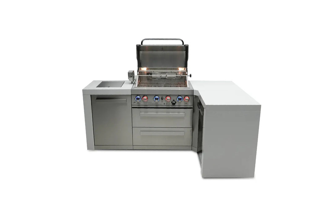 Mont Alpi Mont Alpi 4 Burner L-Shaped Deluxe Series Outdoor Kitchen Island MAi400-D90 Barbecue Finished - Gas