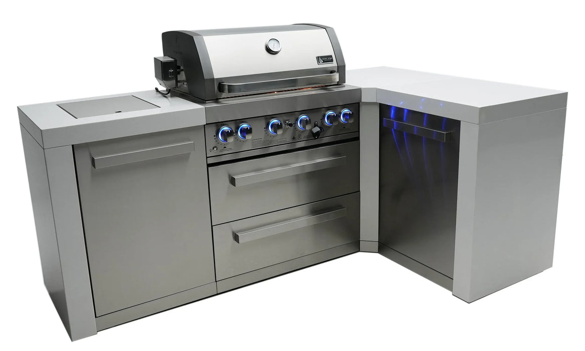 Mont Alpi Mont Alpi 4 Burner L-Shaped Deluxe Series Outdoor Kitchen Island MAi400-D90 Barbecue Finished - Gas