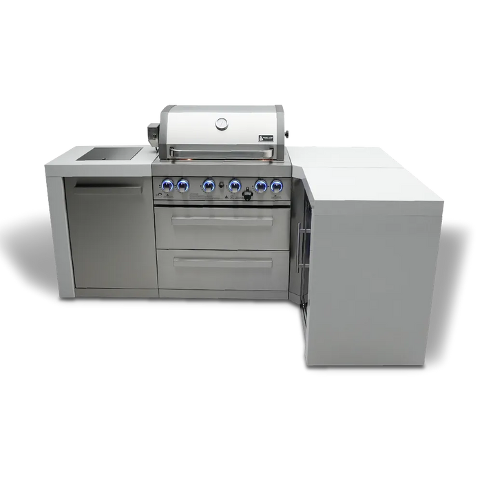 Mont Alpi Mont Alpi 4 Burner L-Shaped Deluxe Series Outdoor Kitchen Island MAi400-D90 Barbecue Finished - Gas