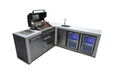 Mont Alpi Mont Alpi 4 Burner L-Shaped Deluxe Series Outdoor Kitchen Island with a Beverage Center and Fridge Cabinet MAi400-D90BEVFC Barbecue Finished - Gas