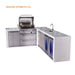 Mont Alpi Mont Alpi 4 Burner L-Shaped Deluxe Series Outdoor Kitchen Island with a Beverage Center, Corner Fridge, and Extra Storage Cabinet MAi400-D90BEVFCXL Barbecue Finished - Gas