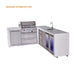 Mont Alpi Mont Alpi 4 Burner L-Shaped Deluxe Series Outdoor Kitchen Island with a Beverage Center, Corner Fridge, and Extra Storage Drawers Slides Cabinet MAi400-D90BEVFCDR Barbecue Finished - Gas