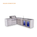 Mont Alpi Mont Alpi 4 Burner L-Shaped Deluxe Series Outdoor Kitchen Island with a Beverage Center, Corner Fridge, and Extra Storage Drawers Slides Cabinet MAi400-D90BEVFCDR Barbecue Finished - Gas