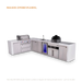 Mont Alpi Mont Alpi 4 Burner L-Shaped Deluxe Series Outdoor Kitchen Island with a Beverage Center, Kamado Module, and Extra Storage Cabinet MAi400-D90BEVKAMXL Barbecue Finished - Gas