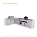 Mont Alpi Mont Alpi 4 Burner L-Shaped Deluxe Series Outdoor Kitchen Island with a Beverage Center, Kamado Module, and Extra Storage Drawers Slide Cabinet MAi400-D90BEVKAMDR Barbecue Finished - Gas