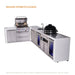 Mont Alpi Mont Alpi 4 Burner L-Shaped Deluxe Series Outdoor Kitchen Island with a Beverage Center, Kamado Module, Corner Fridge, and Extra Storage Cabinet MAi400-D90BEVFCKAMXL Barbecue Finished - Gas